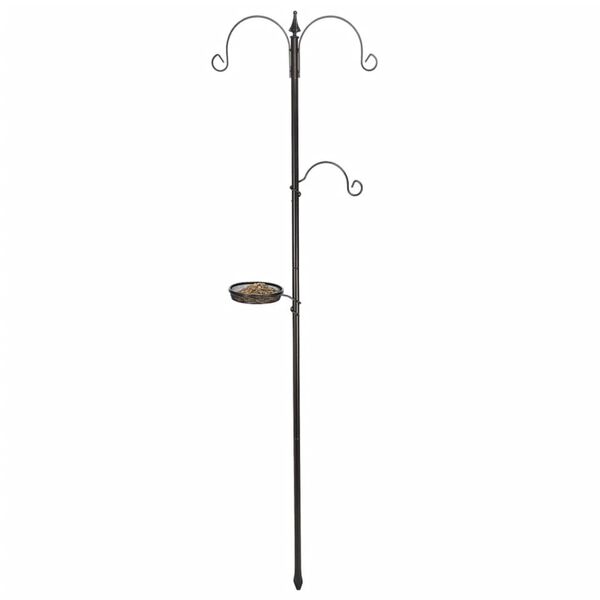 HI Bird Feeder Black Metal Standard Hooks Bird Feeder Cylindrical