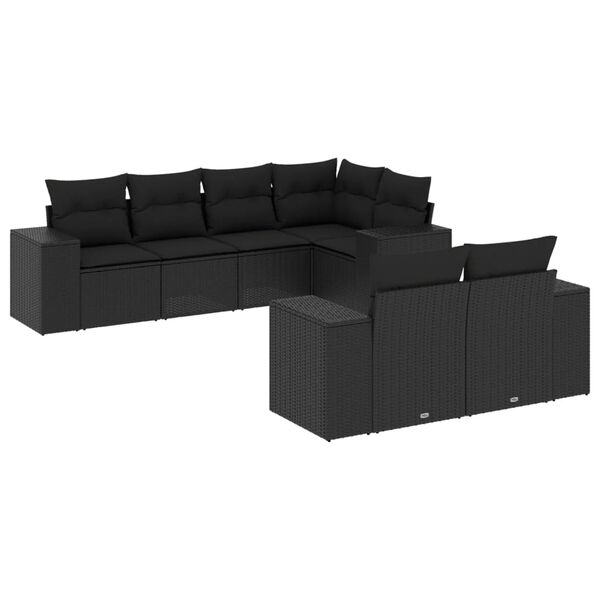 vidaXL Garden Sofa Set Black