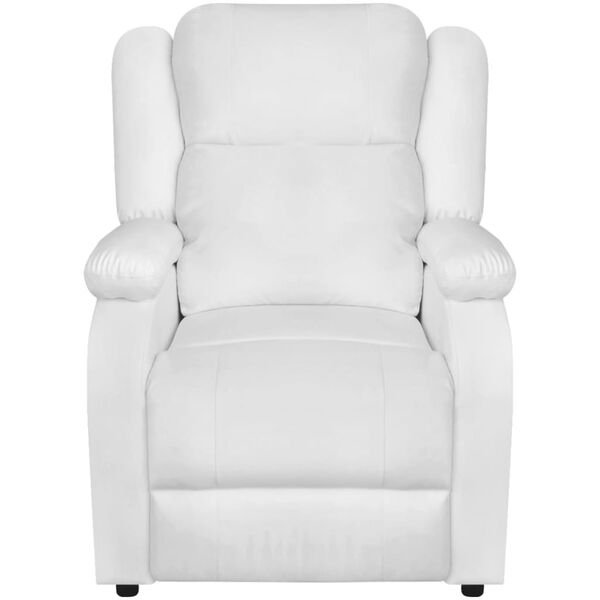 vidaXL Massage Recliner Chair White Faux Leather