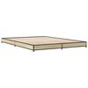 vidaXL Bed Frame Sonoma oak Engineered wood, Steel, Plywood Double