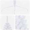 vidaXL Artificial Half Pre-lit Christmas Tree with Ball Set White 82.7"