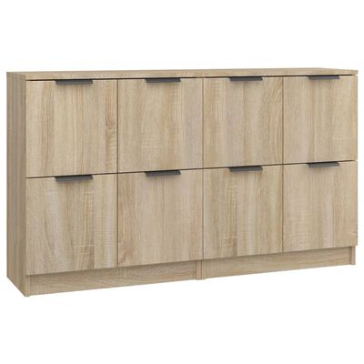 vidaXL Sideboards 2 pcs Sonoma Oak 23.6"x11.8"x27.6" Engineered Wood