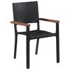 vidaXL Garden Dining Set 3 pcs Black Poly rattan