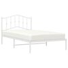 vidaXL Bed Frame White Steel Single Bed Frame Rectangular Modern