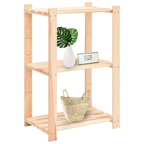 vidaXL 3-Tier Storage Racks 3 pcs 23.6"x15"x35.4" Solid Pinewood 330.7 lb