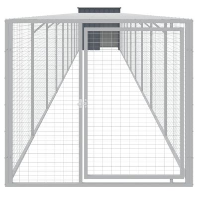 vidaXL Chicken Cage with Run Anthracite 43.3"x400.4"x43.3" Galvanized Steel