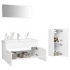 vidaXL Bathroom Furniture Set High gloss white Engineered wood Standard