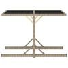 vidaXL Outdoor Table Beige Poly rattan, powder-coated steel, glass