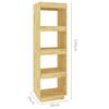 vidaXL Book Cabinet Natural Pine Solid Pinewood Medium Book Cabinet
