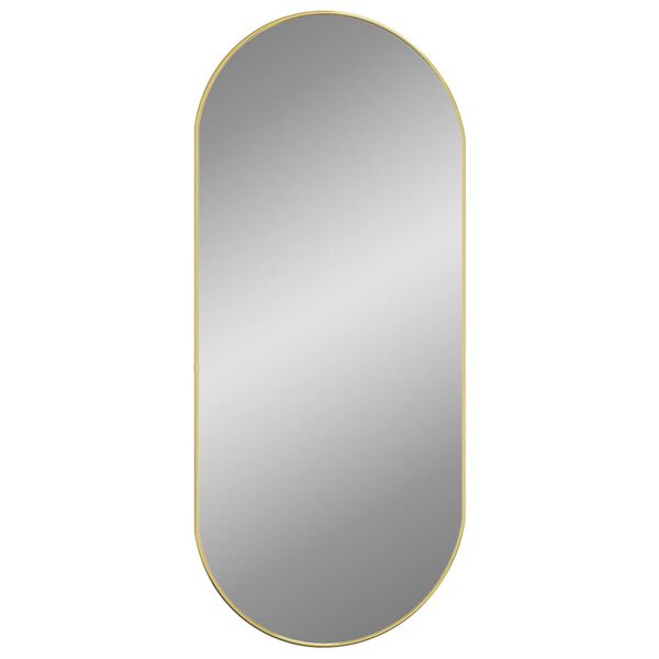 vidaXL Wall Mirror Gold Glass, PVC 39.4 x 17.7 in Wall mounting
