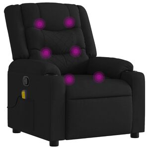 vidaXL Massage Recliner Chair Black Polyester, Metal, Plywood, Foam Single