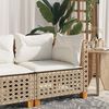 vidaXL Patio Sofa Corner with Cushions Beige Poly Rattan