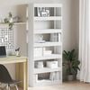vidaXL Book Cabinet White 31.50 x 11.81 x 77.95 in Engineered Wood