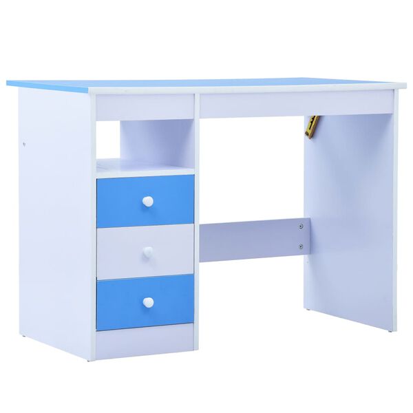 vidaXL Child Desk Blue and white Engineered wood Medium