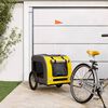 vidaXL Pet Bike Trailer Yellow and grey Oxford fabric, iron, PVC Compact