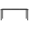 vidaXL Dining Set Black Poly rattan, powder-coated steel, glass Medium
