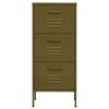 vidaXL Storage Cabinet Olive Green Steel Medium Ball-Bearing