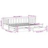 vidaXL Daybed With Trundle White Solid pine wood 31.5 x 79 in