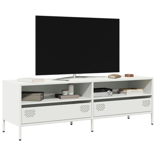 vidaXL TV Cabinet White Cold-rolled steel Medium Adjustable Feet