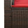 vidaXL 5 Piece Patio Sofa Set with Cushions Stackable Brown Poly Rattan