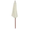 vidaXL Garden Parasol Sand White Polyester, Hardwood Large