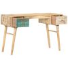 vidaXL Desk Natural wood with accent colors Solid mango wood