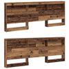 vidaXL Storage Headboard with Shelf Old Wood 78.74 in Engineered Wood