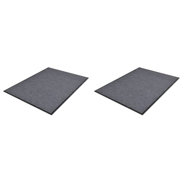 vidaXL Doormat Set of 2 Grey Polyester 35.4 x 23.6 in Rollable