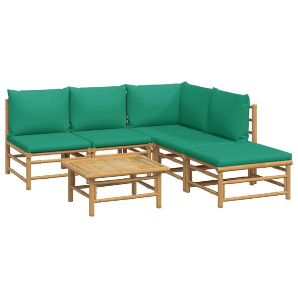 vidaXL Garden Lounge Set Natural Bamboo Large Modular