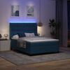 vidaXL LED Box Spring Bed with Mattress Blue 55.1" x 74.8" Velvet