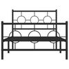 vidaXL Bed Frame Black Powder-Coated Steel 77.2 in x 39.4 in x 35.8 in
