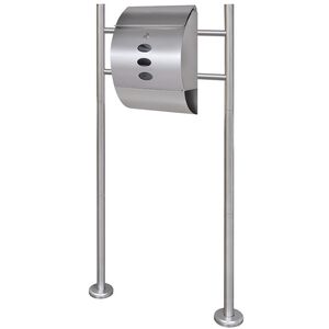 vidaXL Mailbox Stainless Steel 11.8 x 4.7 x 15.7 in Stylish Mailbox