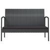 vidaXL Garden Lounge Set Black PE rattan, powder-coated steel, glass