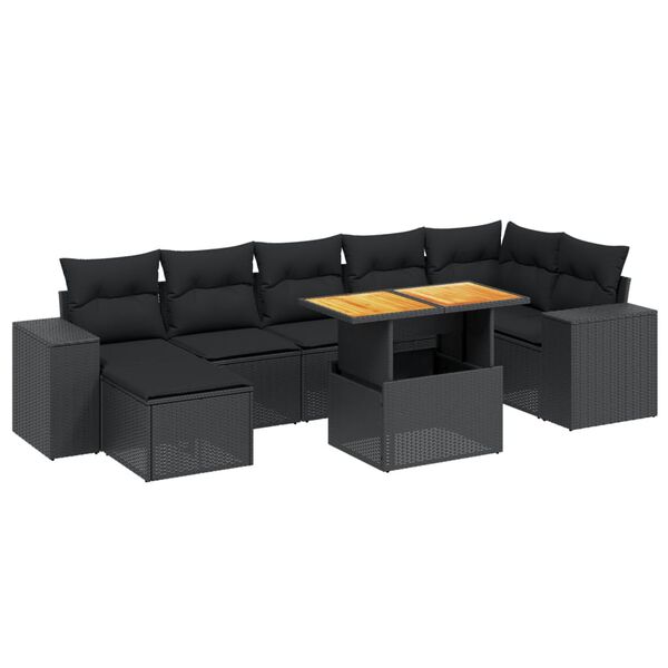 vidaXL Garden Sofa Set Black