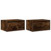 vidaXL Wall-mounted Bedside Cabinet Set of 2 Smoked Oak Engineered Wood