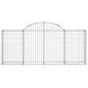 vidaXL Gabion Basket Set of 3 Silver Galvanized iron