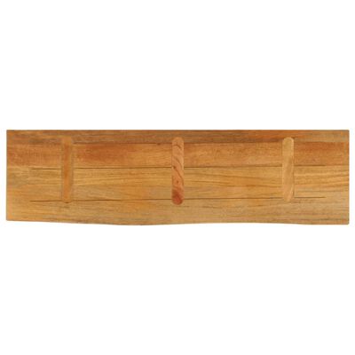 Wooden plank with handles or slots on one side, looks like a decorative beam.