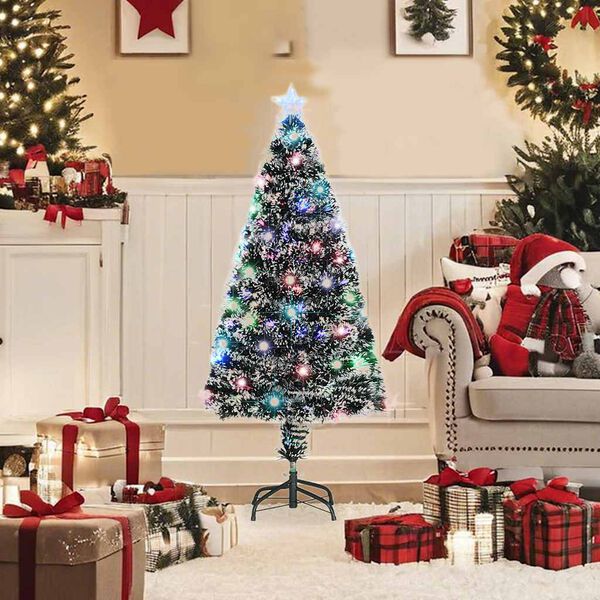 vidaXL Artificial Christmas Tree Green Fiberglass, Steel 47.2 in