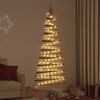 vidaXL Christmas Tree with 100 LEDs Natural 70.9" Solid Ash wood