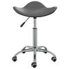 vidaXL Dining Chair Grey Faux leather, chrome steel Standard Swivel