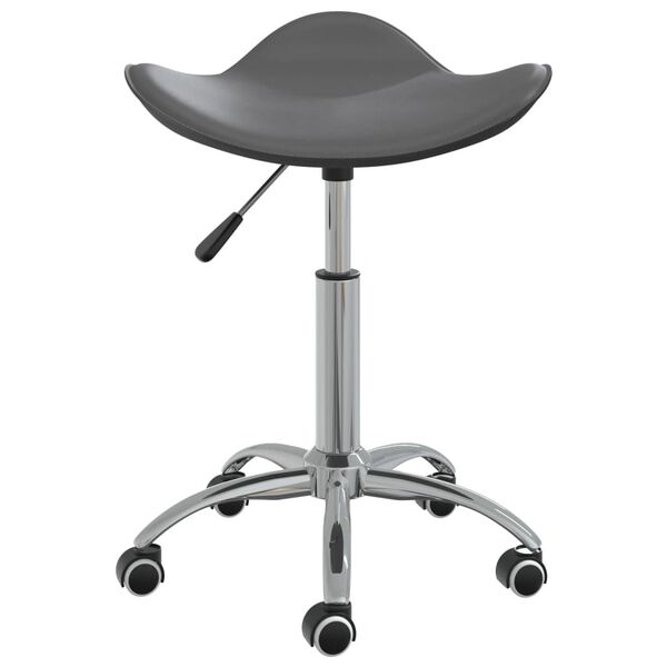 vidaXL Dining Chair Grey Faux leather, chrome steel Standard Swivel