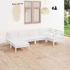 vidaXL 6 Piece Patio Lounge Set Solid Pinewood White