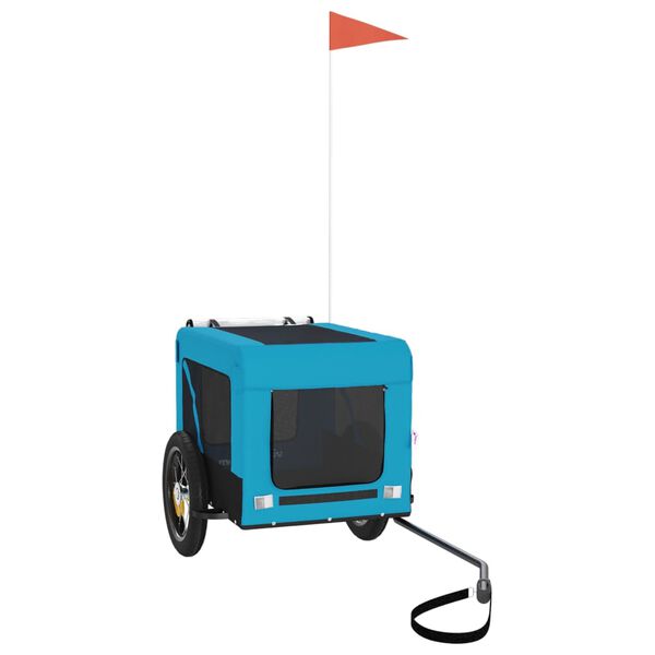 vidaXL Pet Bike Trailer Blue and black Oxford fabric, PVC, Iron