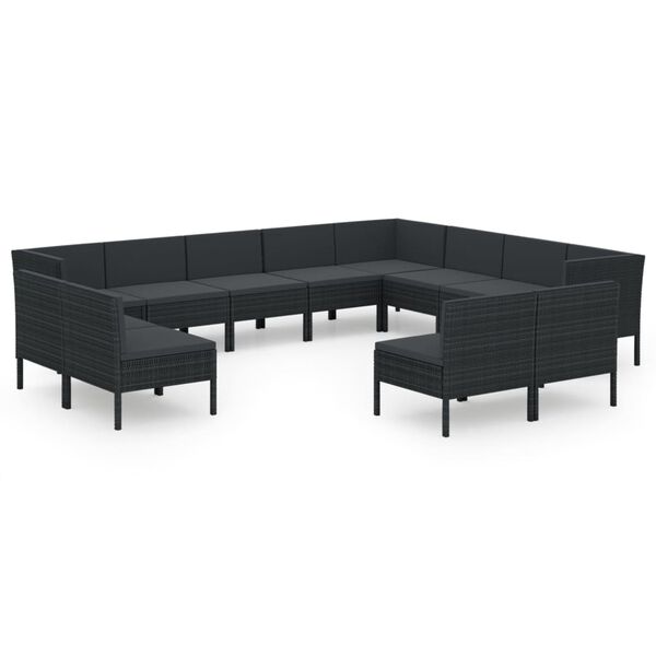 vidaXL Garden Lounge Set Black