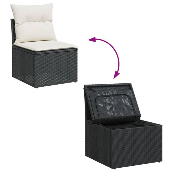 vidaXL Garden Sofa Set Black