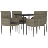 vidaXL Garden Dining Set Black and Grey