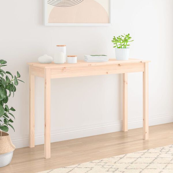 vidaXL Console Table Pine Solid Pine Wood Large Durable Console Table