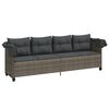 vidaXL Sun Lounger Grey PE rattan, powder-coated steel, fabric cushions