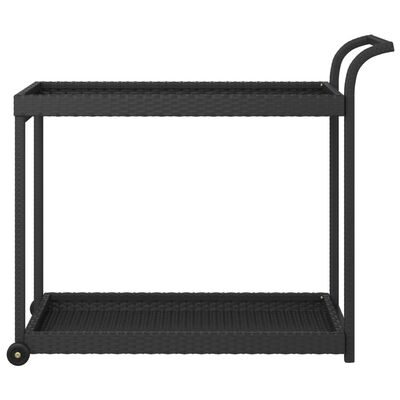 vidaXL Bar Cart Black 39.4"x17.7"x32.7" Poly Rattan