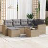 vidaXL Garden Sofa Set Beige Poly Rattan Large UV-resistant materials